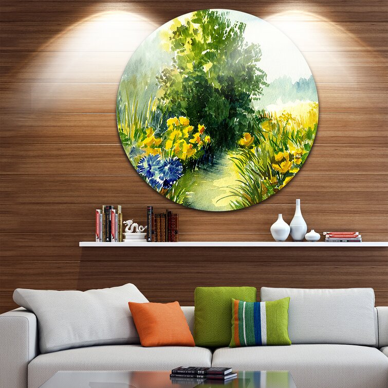 Watercolor Greenery Painting Print on Metal